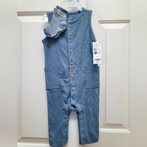 NWT Carter's Soft Blue Baby Boy Bodysuit, Size 6M, Come With Socks